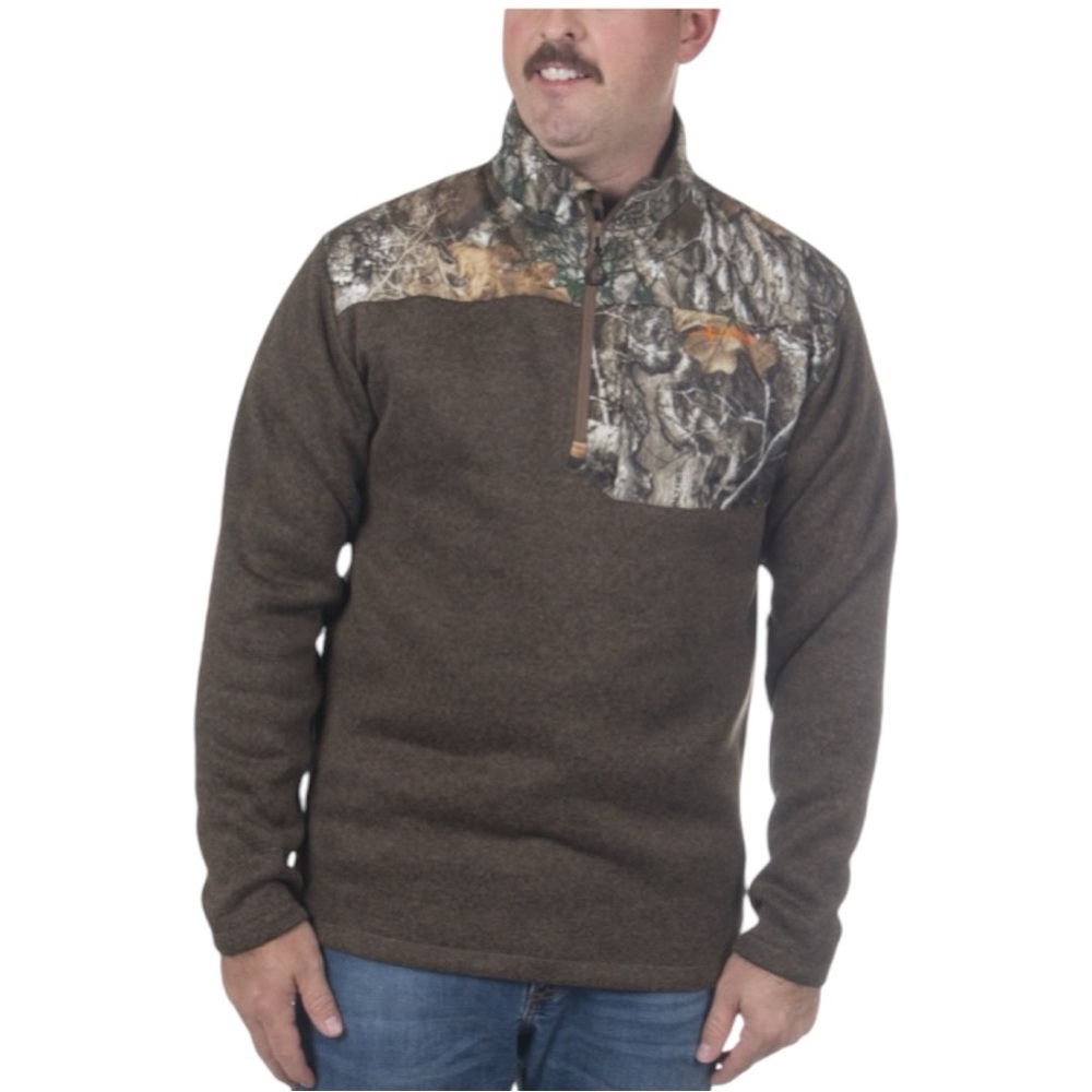 Olive Green Realtree Camouflage Zip Up Sweater (L)